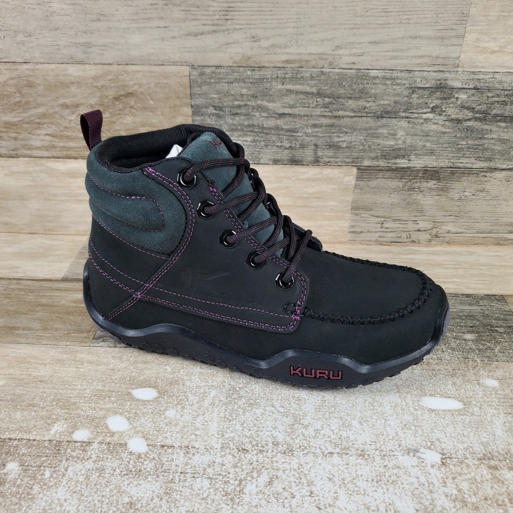 KURU Quest Womens Hiking Boot Sz 7.5 M Jet Black Basalt Fig Purple Suede Lace-Up